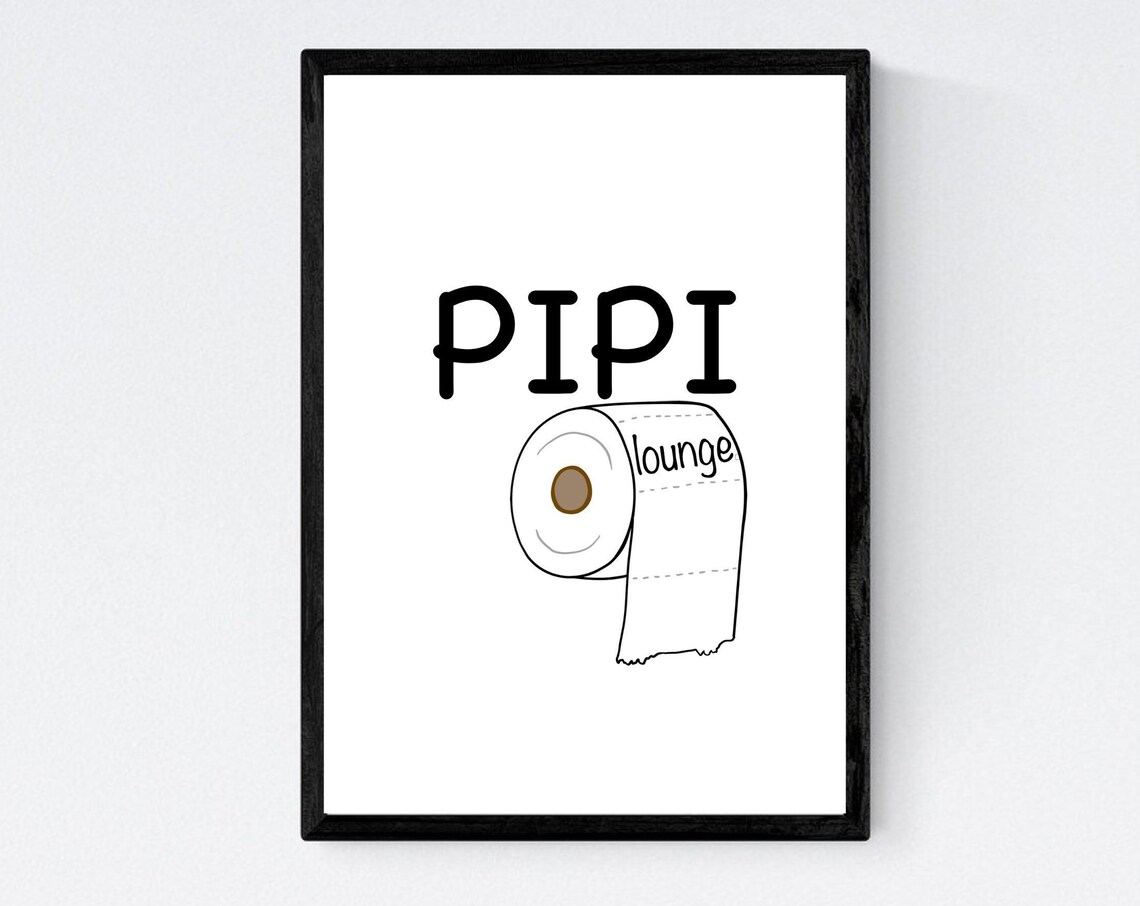 Pipi Lounge Funny Toilet Paper Roll Bathroom Humor Typography Poster - Image 3