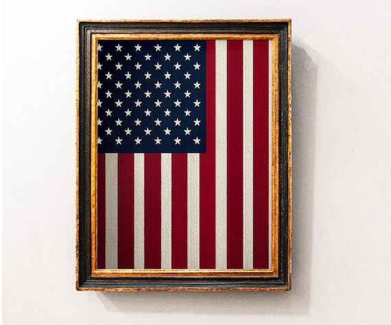 Vintage Textured American Flag Stars and Stripes Patriotic Wall Poster