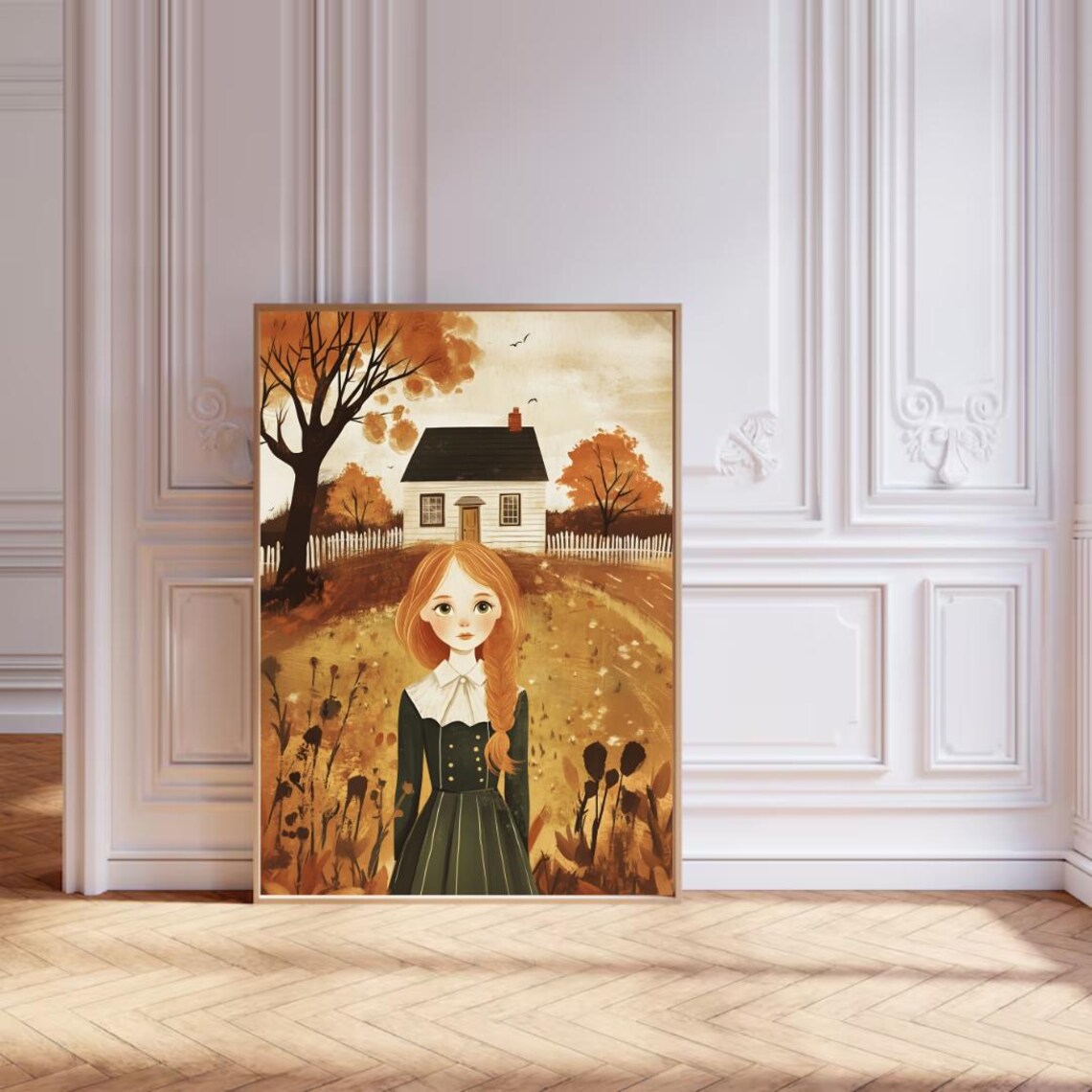 Red Haired Girl Before Cottage Anne of Green Gables Art Poster - Image 3