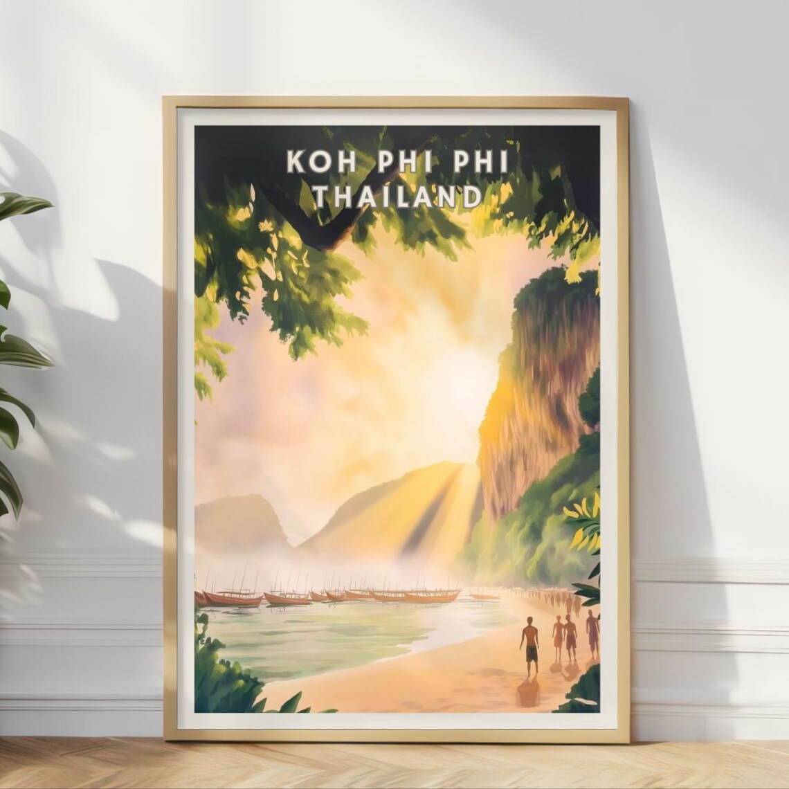 Koh Phi Phi Maya Bay Travel Poster, Tropical Island Beach