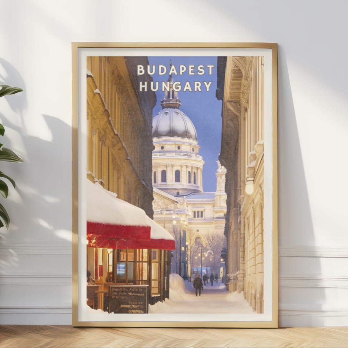 Budapest Hungary Poster, Snowy Christmas Travel Decor - Image 3