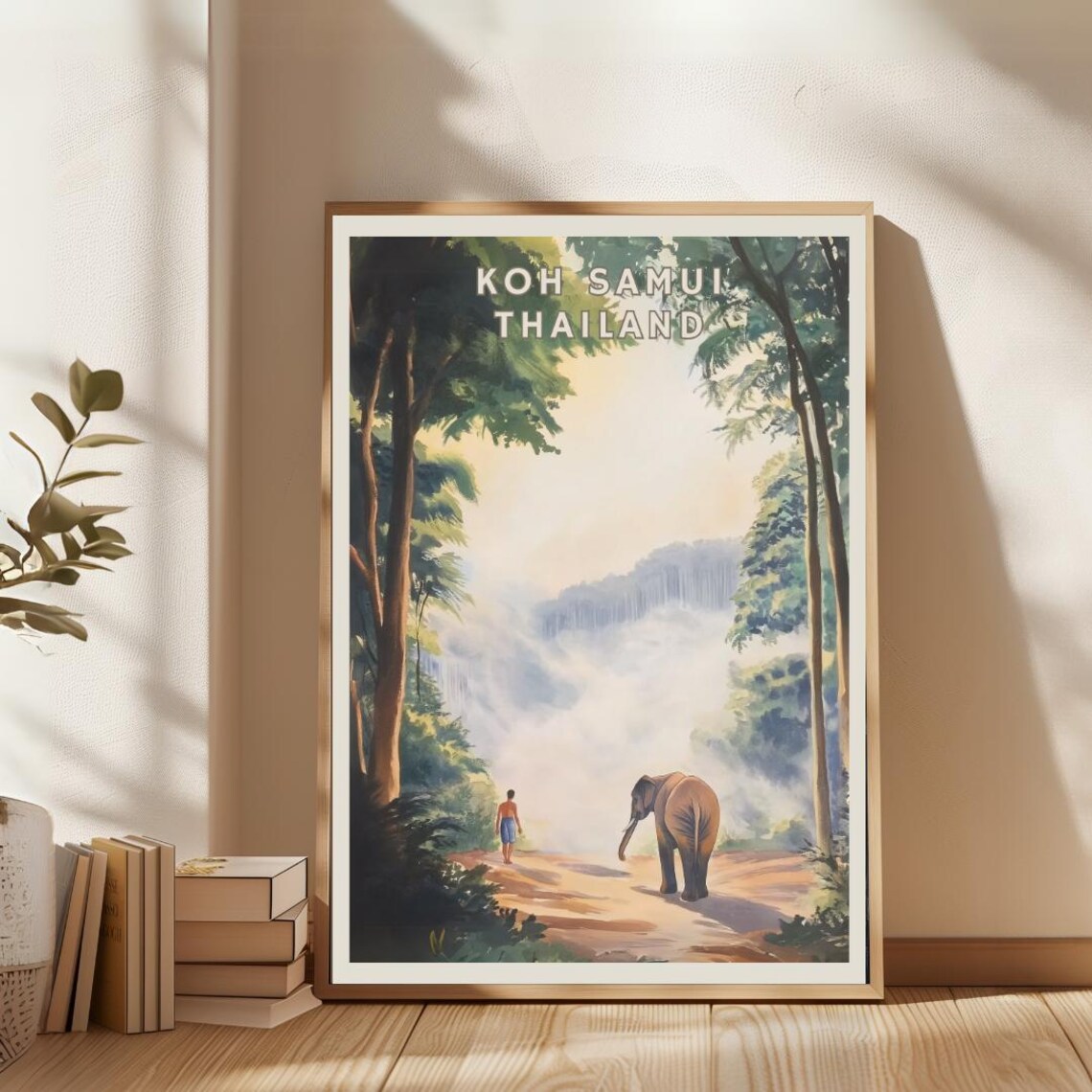 Koh Samui Thailand Jungle Elephant Travel Poster - Image 2