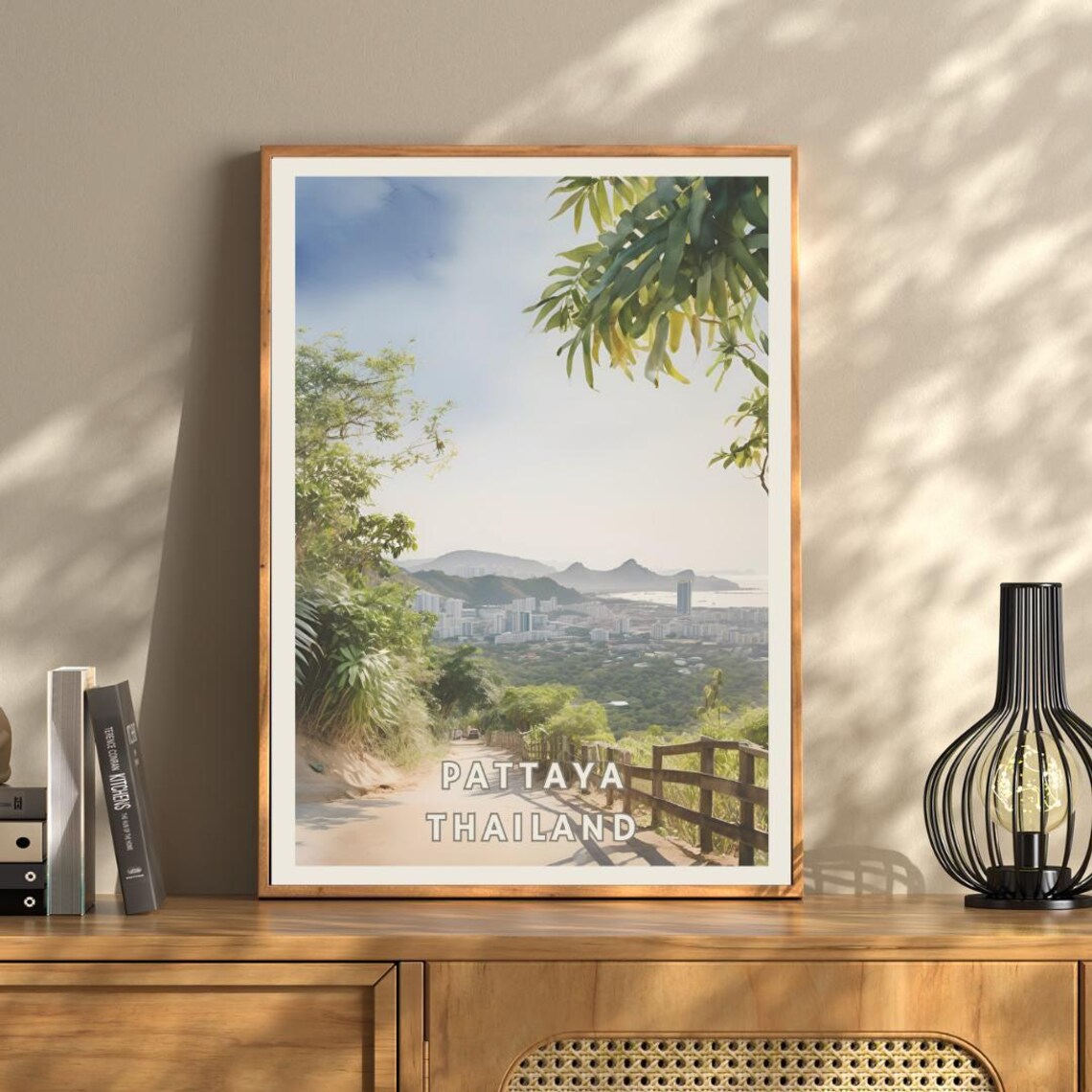 Pattaya Thailand Travel Poster, Tropical Cityscape - Image 2