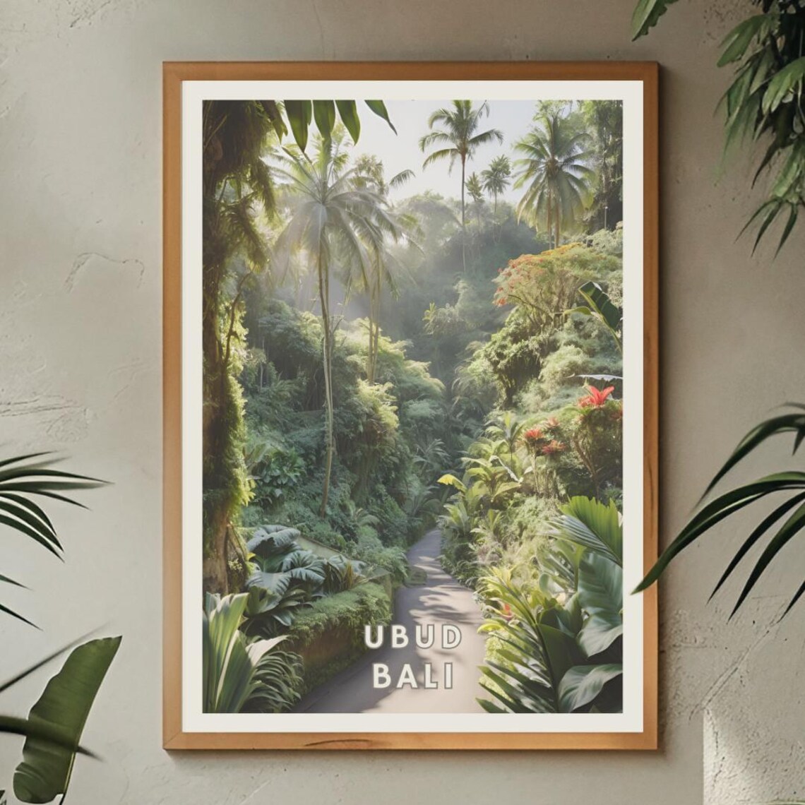 Ubud Bali Travel Poster, Tropical Jungle Landscape - Image 2