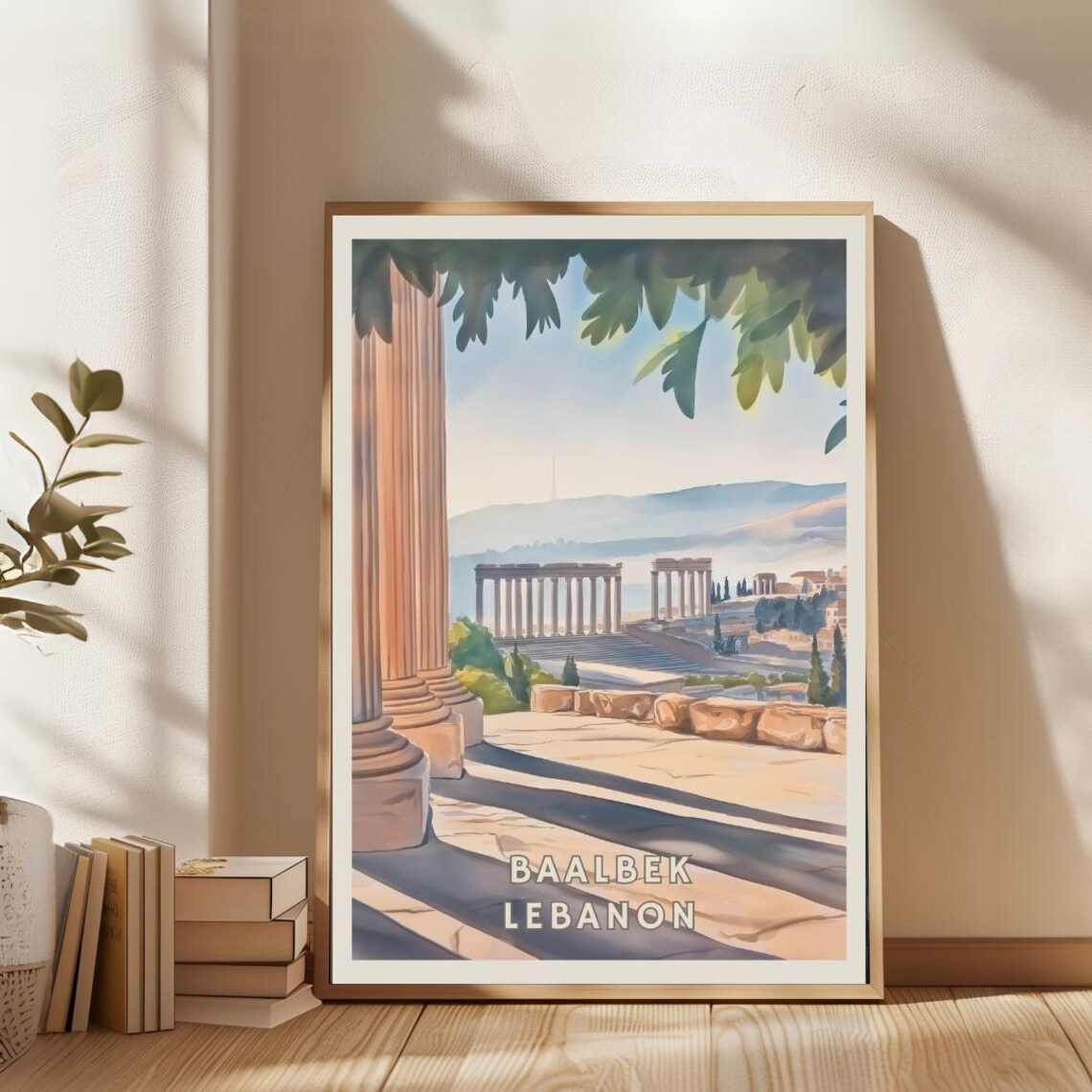 Baalbek Lebanon Poster Ancient Ruins Wall Art Roman Temple Print Middle East Travel Decor Historical Landscape Living Room Print - Image 2