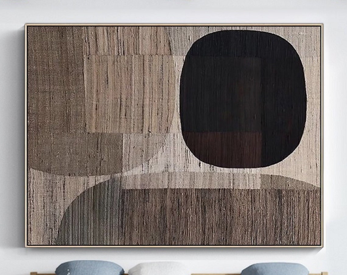 Black Arch Rising Over Brown Fields Minimalist Textured Poster - Image 5