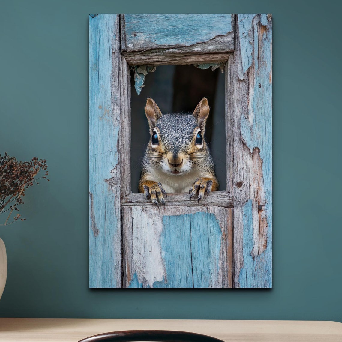 Farmhouse Squirrel In Barn, Home Decor