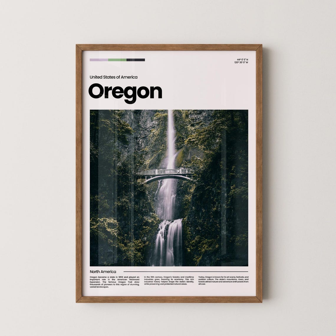Oregon Multnomah Falls Waterfall Forest Pacific Northwest Poster