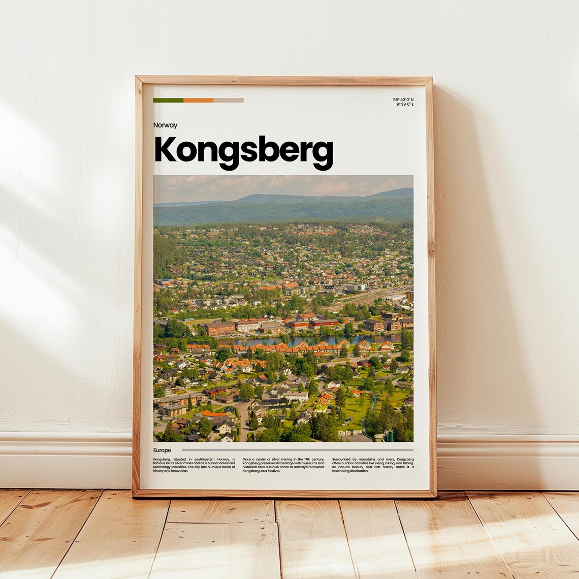 Kongsberg Poster Print Photo Wall Art Norway Travel Gift