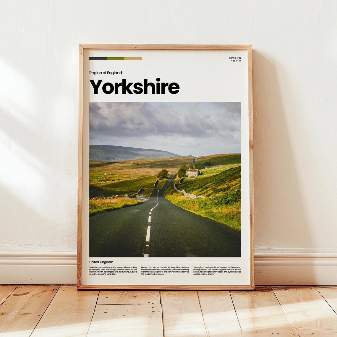Yorkshire Poster Print Photo Wall Art England Travel Gift