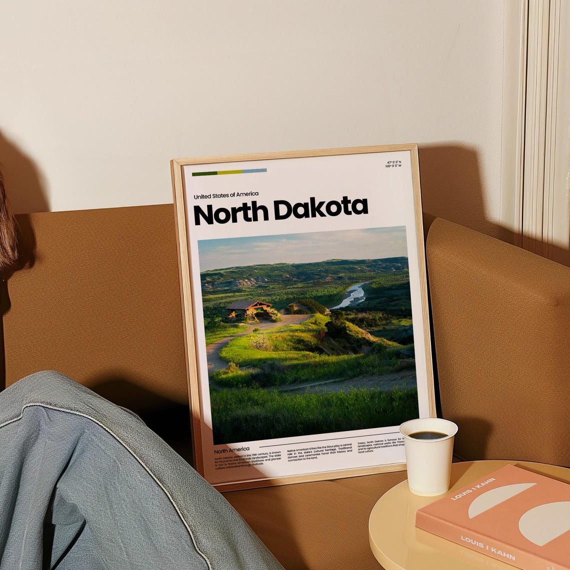 North Dakota Badlands Overlook Cabin Scenic River Valley Poster - Image 4