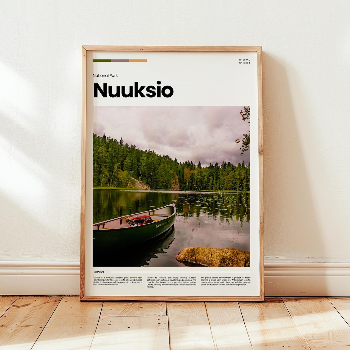 Nuuksio National Park Canoe Lake Pine Forest Finland Travel Poster