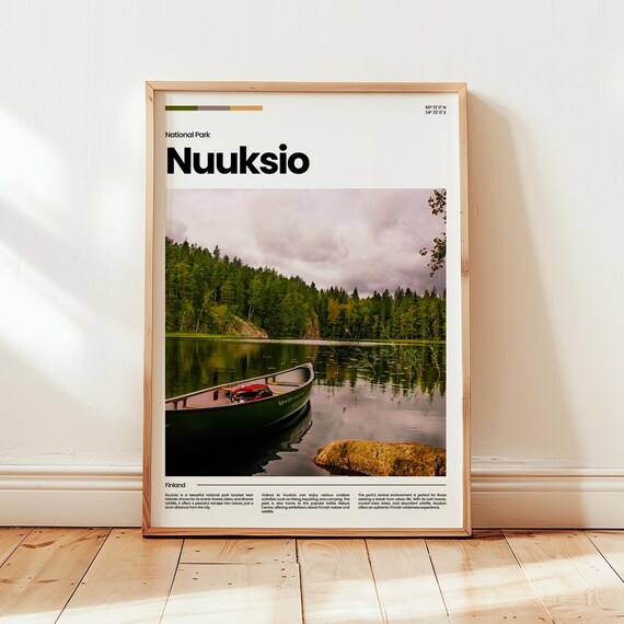 Nuuksio National Park Canoe Lake Pine Forest Finland Travel Poster