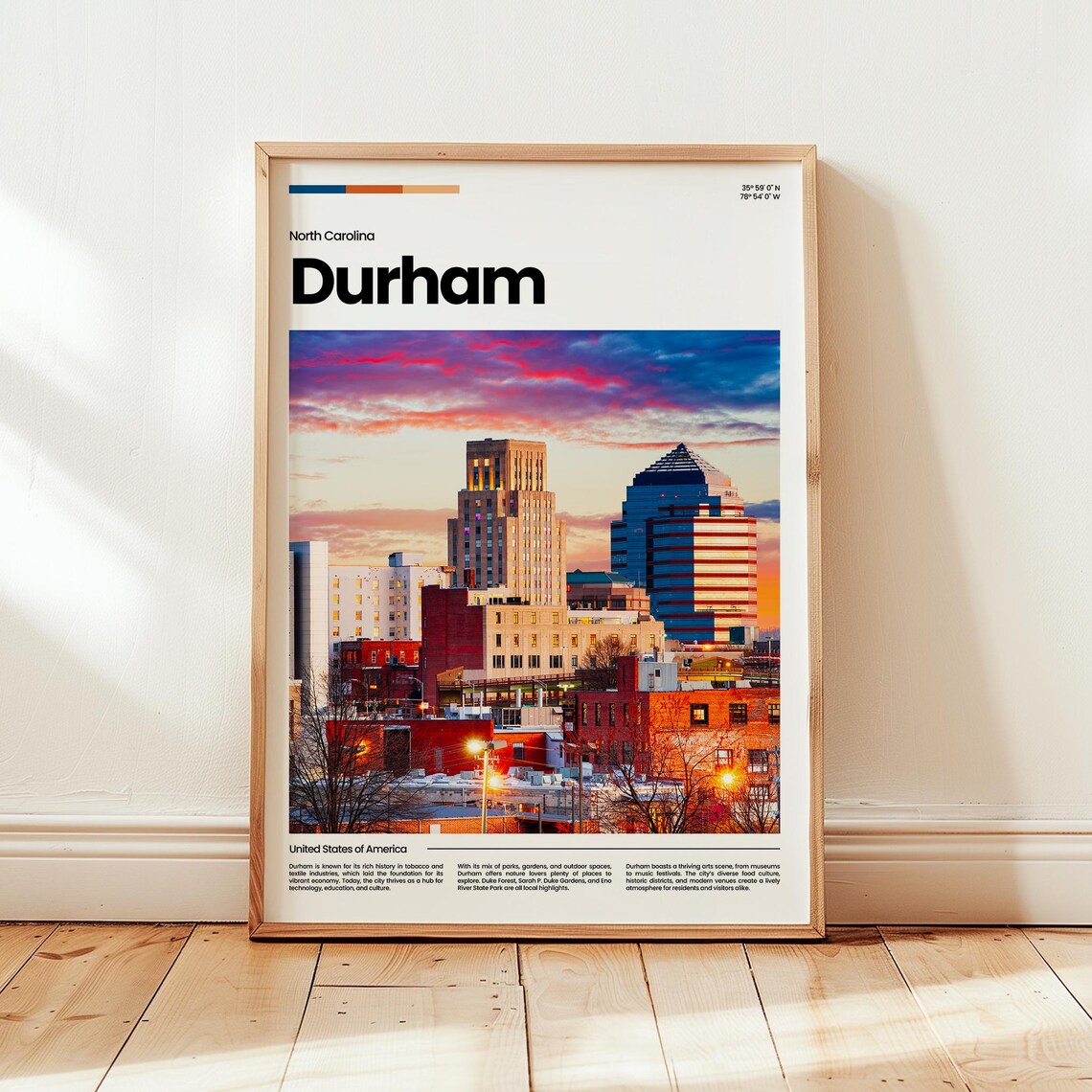 Durham Poster Print Photo Wall Art North Carolina Travel Gift