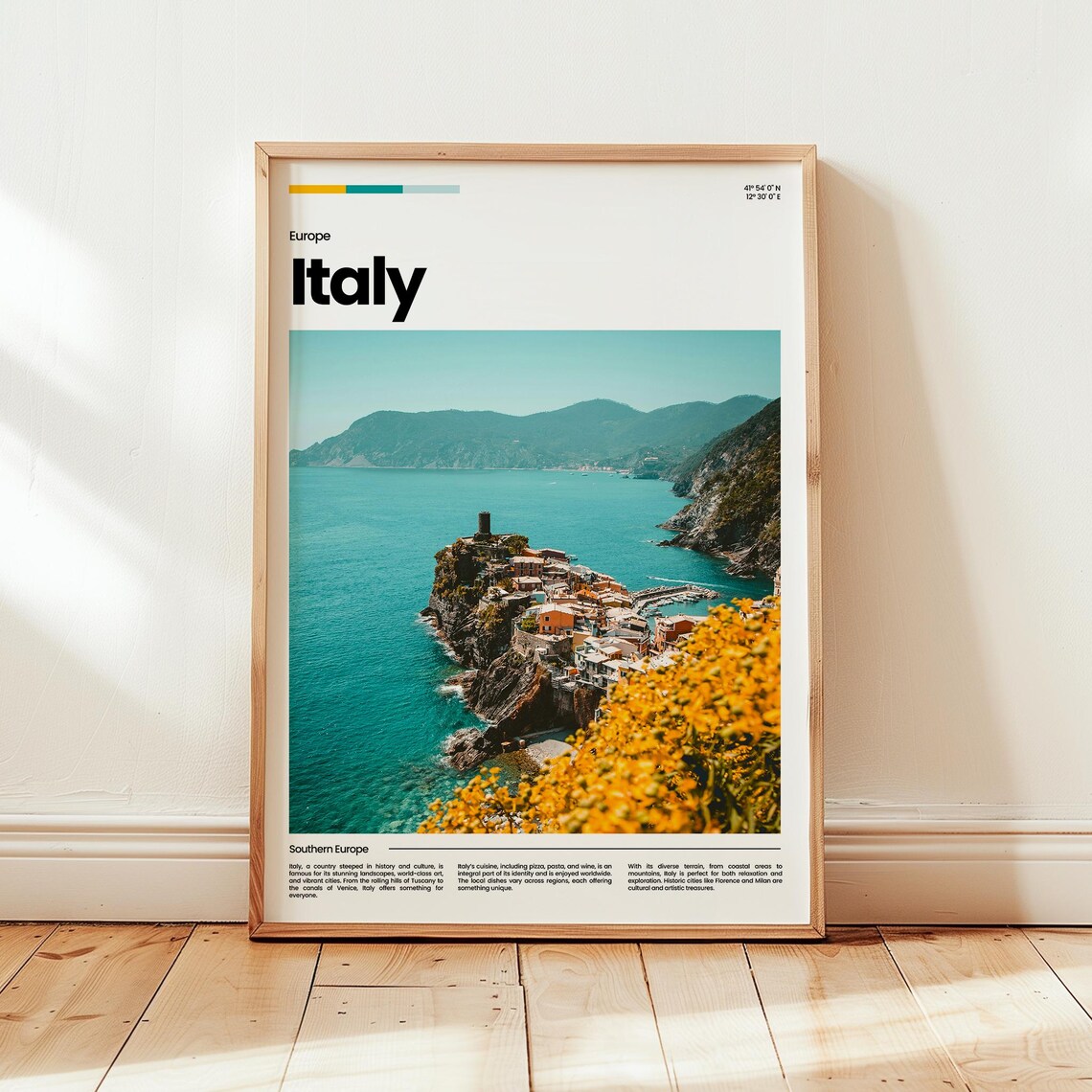 Italy Poster Print Photo Wall Art Europe Travel Gift