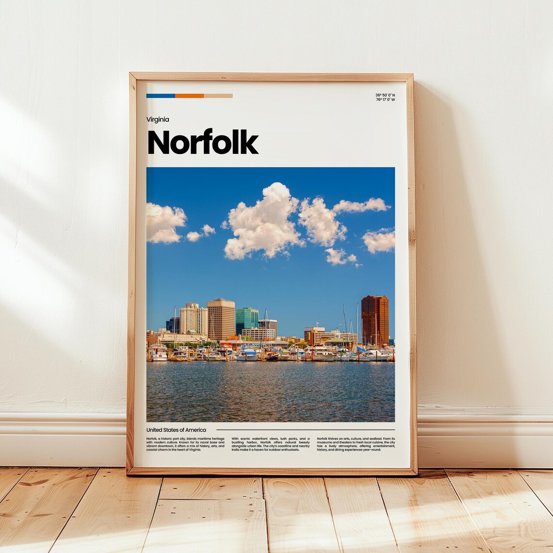 Norfolk Poster Print Photo Wall Art Virginia Travel Gift