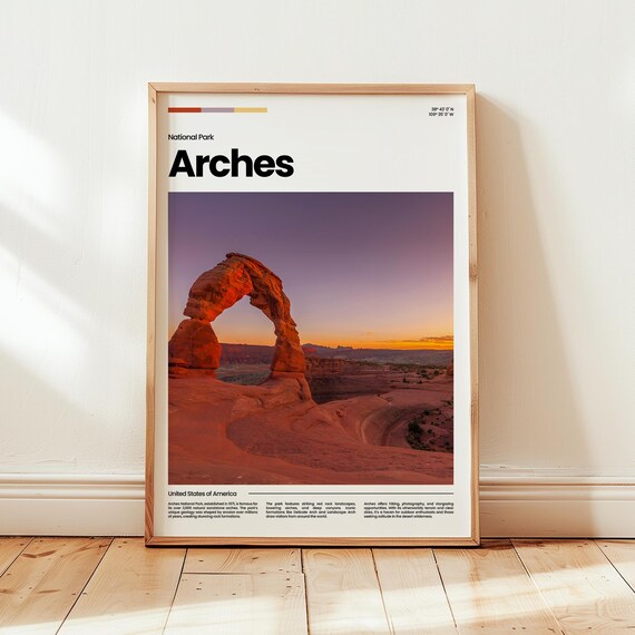 Arches National Park Delicate Arch Sunset Desert Landscape Poster