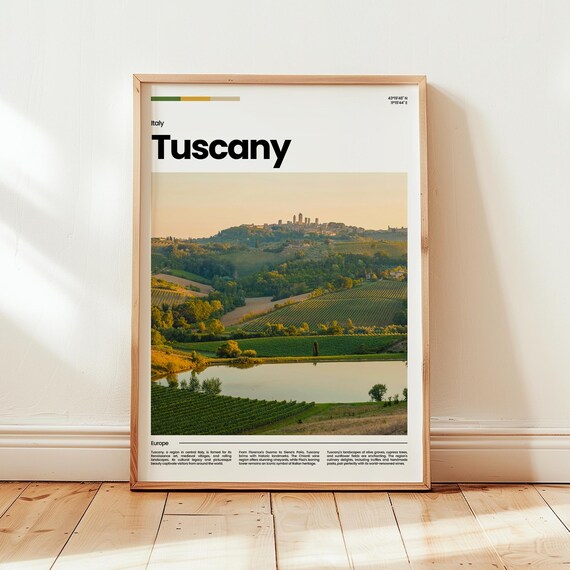 Tuscany Poster Print Photo Wall Art Italy Travel Gift