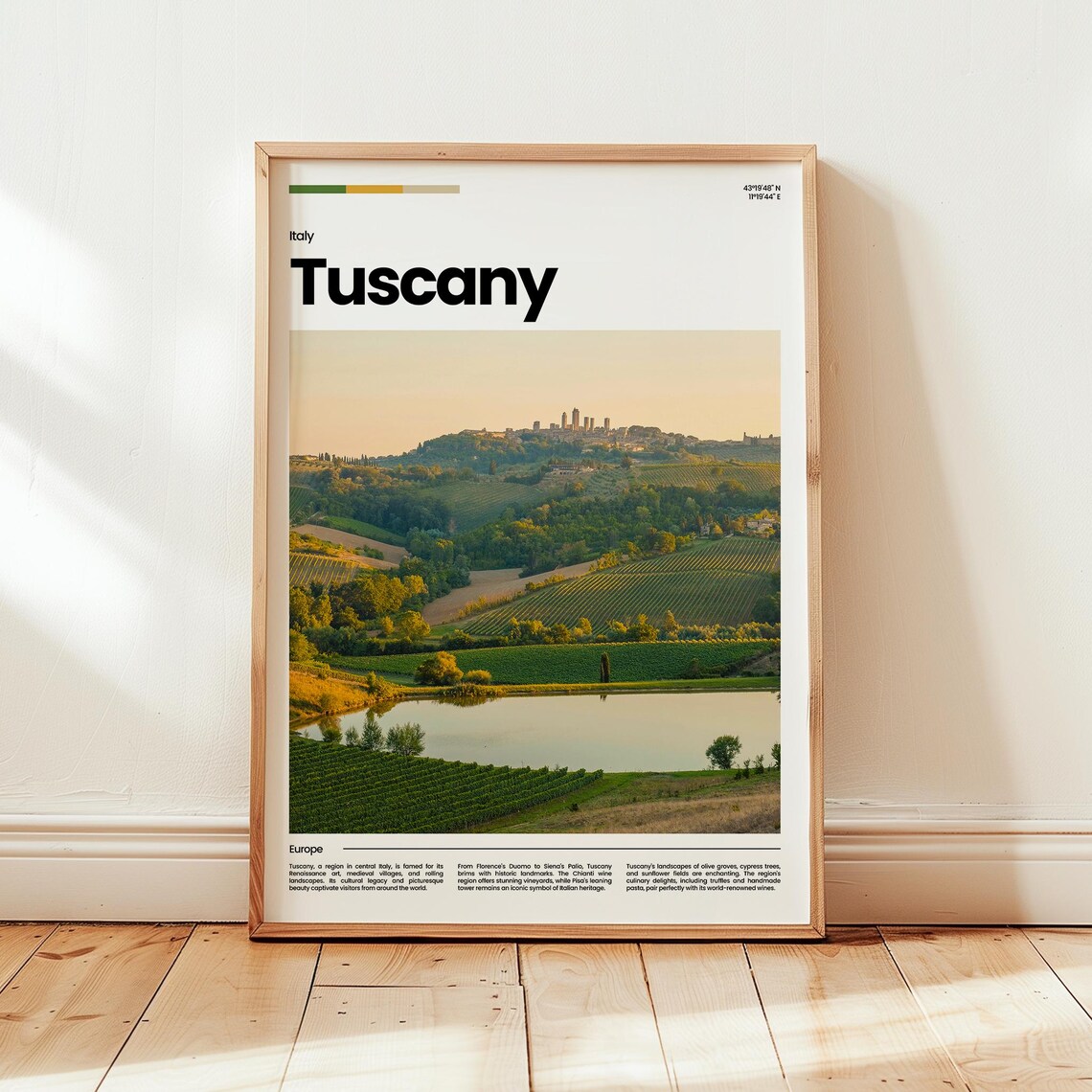 Tuscany Poster Print Photo Wall Art Italy Travel Gift