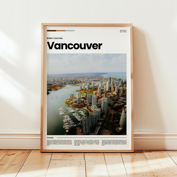 Vancouver Poster Print Photo Wall Art Canada Travel Gift