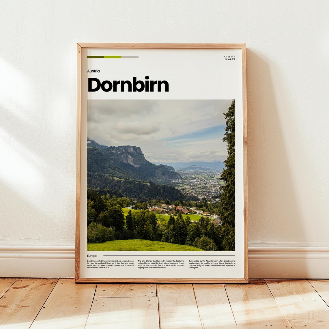 Dornbirn Vorarlberg Alps Town Panorama Austria Travel Poster