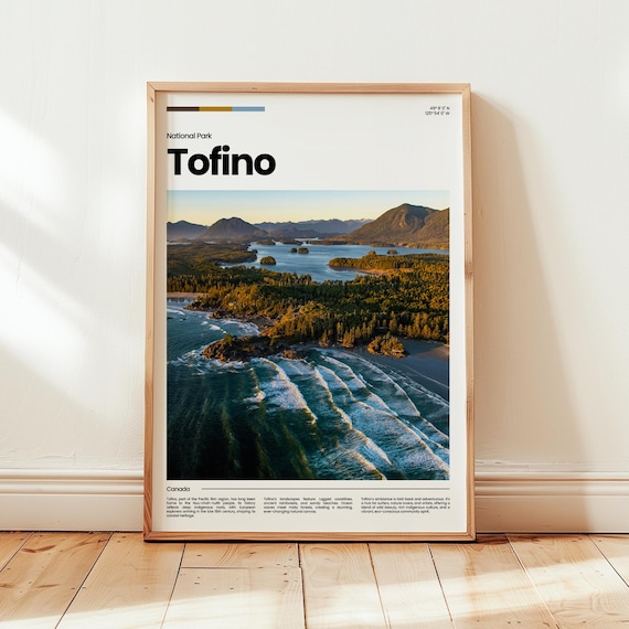 Tofino National Park Canada Ocean Waves Aerial View Travel Poster