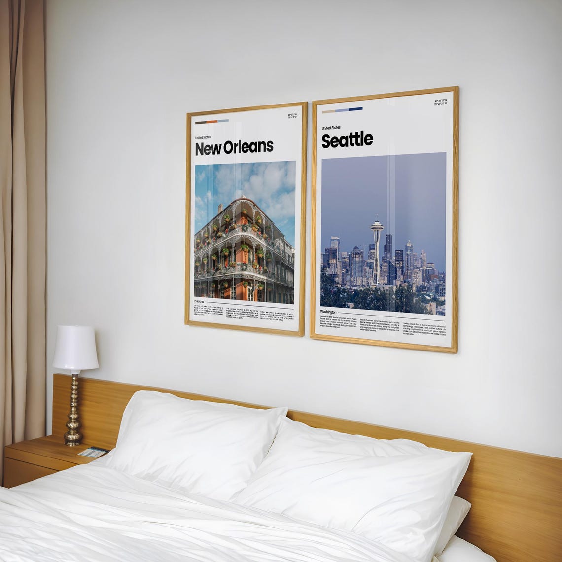Seattle Washington Space Needle Skyline Twilight Cityscape Poster - Image 2