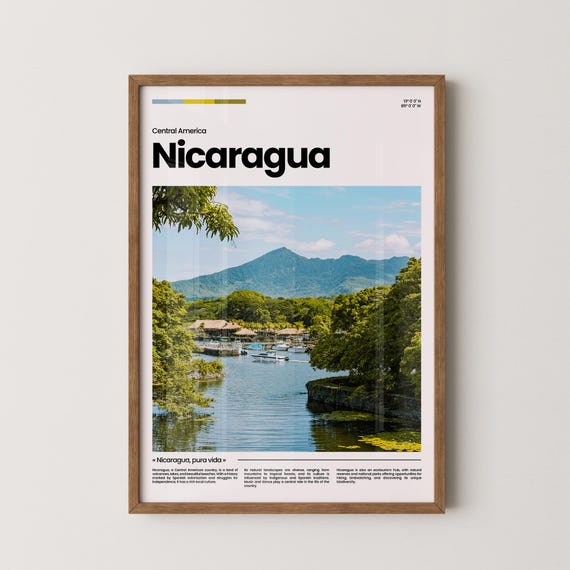 Nicaragua Travel Poster Nicaragua Poster Nicaragua Photo Poster Nicaragua Art Print Central America Poster Travel Gift