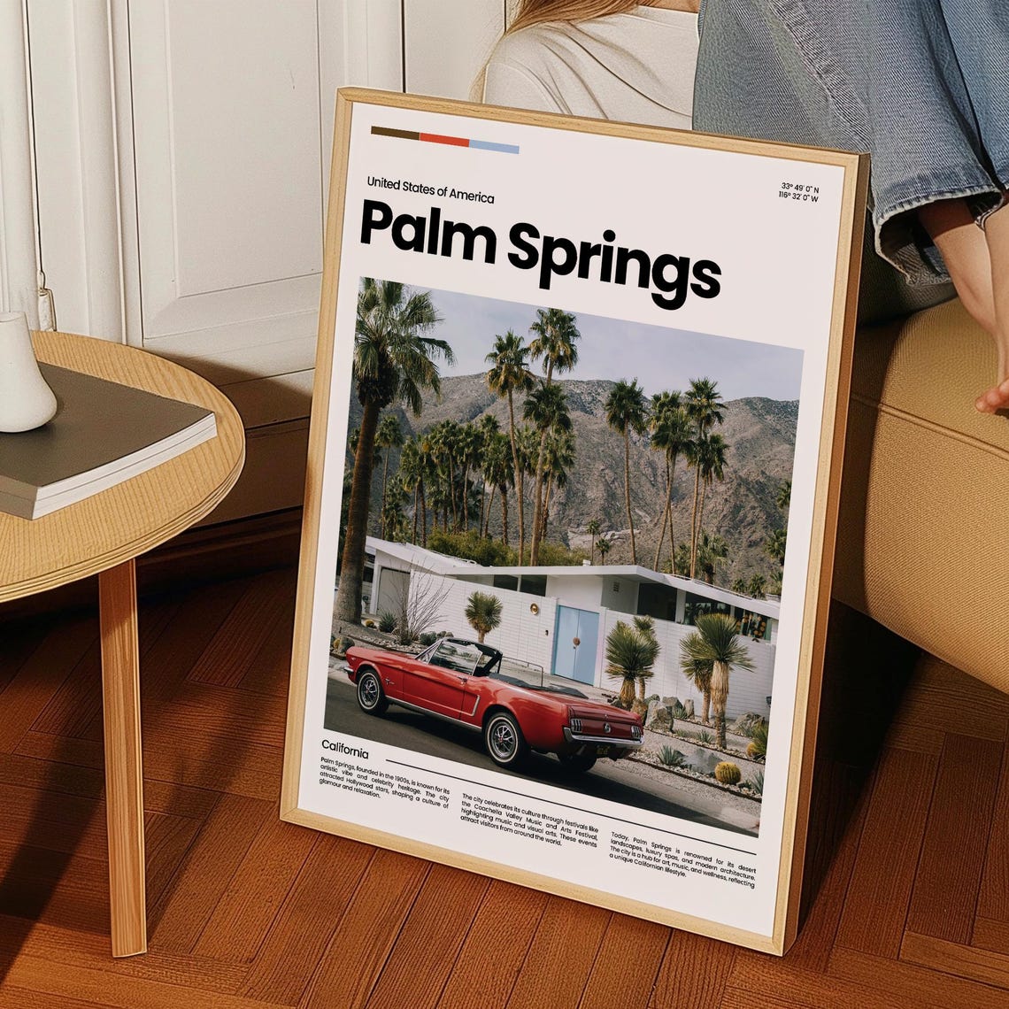 Palm Springs Travel Poster Palm Springs Poster Palm Springs Photo Poster Palm Springs Art Print Usa Poster Travel Gift - Image 3