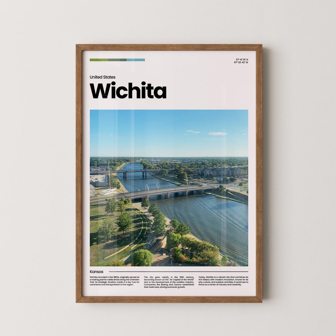 Wichita Travel Poster Wichita Poster Wichita Photo Poster Wichita Art Print Wichita Art Kansas Poster Usa Travel Poster Travel Gift