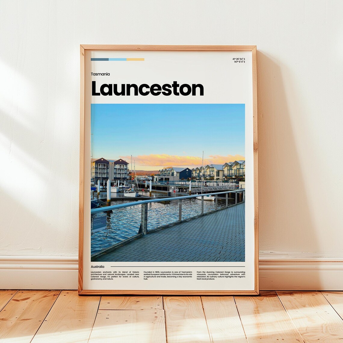 Launceston Travel Poster, Australia Gift
