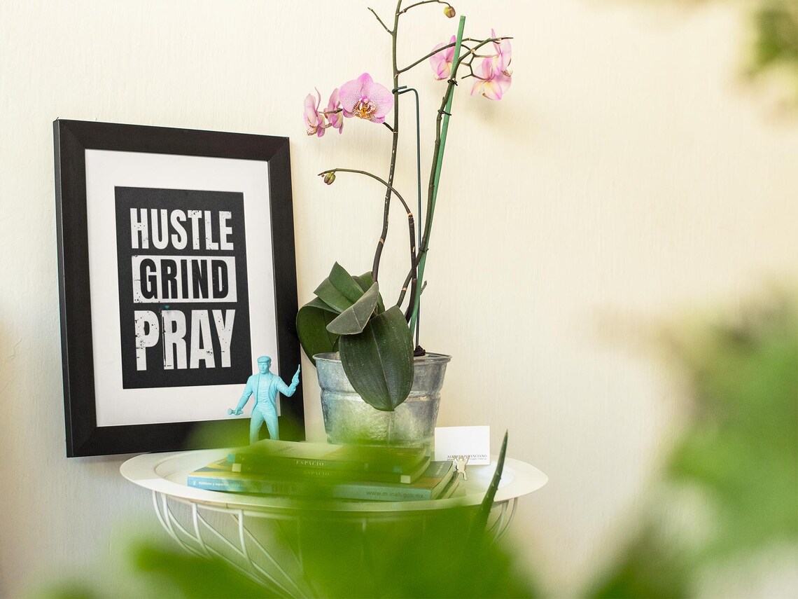 Bold Hustle Grind Pray Motivational Poster - Image 3