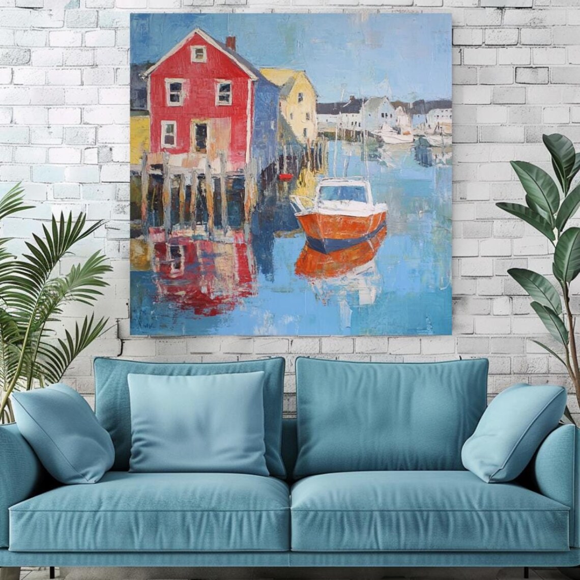 Coastal Lake House Wall Art Print, Beach House Decor