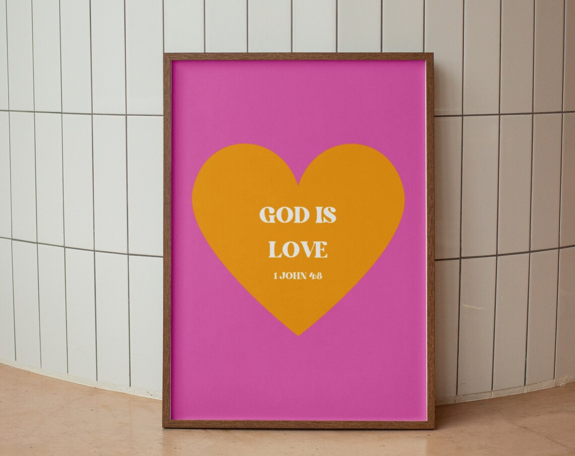 Retro Christian John Scripture Poster, Bible Verse Art - Image 3