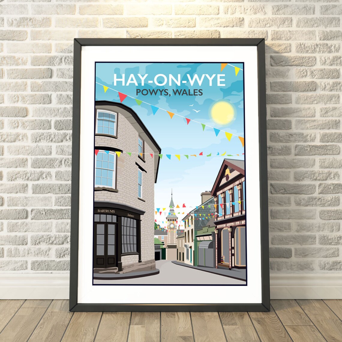 Hayonwye Powys Wales Travel Poster, Memory Print