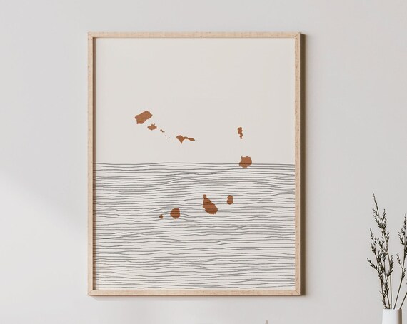 Cabo Verde Boho Travel Poster, Map Silhouette