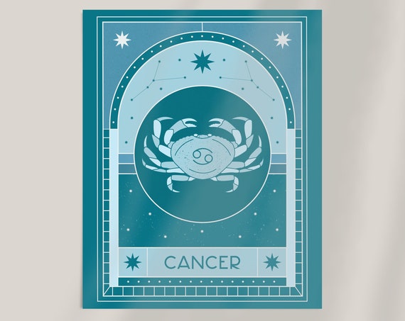 Cancer Star Sign Poster Zodiac Instant Print Wall Art Decor