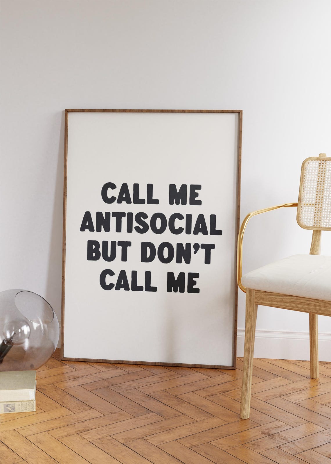 Call Me Antisocial But Dont Call Me Funny Introvert Quote Poster - Image 2
