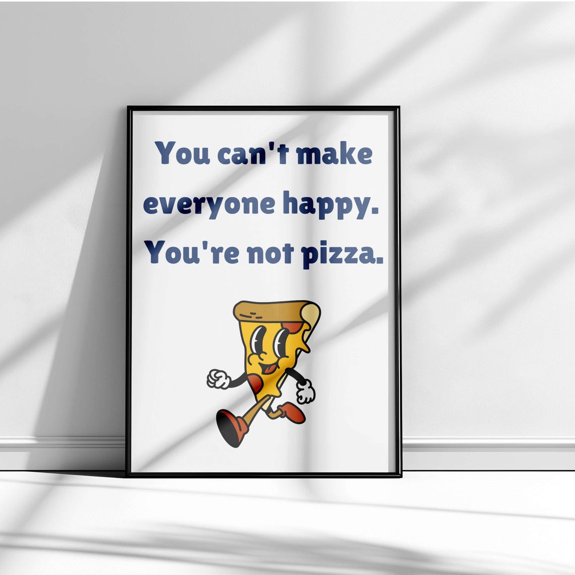 You Are Not Pizza Retro Cartoon Slice Pink Kitchen Quote Poster - Image 5