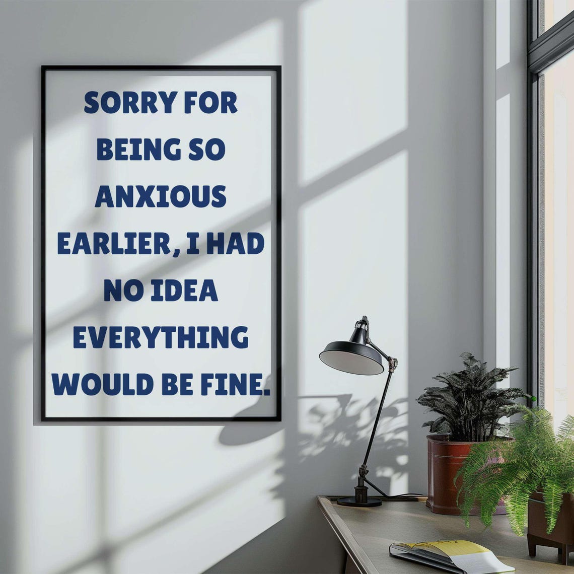 Sorry for Being So Anxious Earlier Funny Pink Self Aware Quote Poster - Image 4
