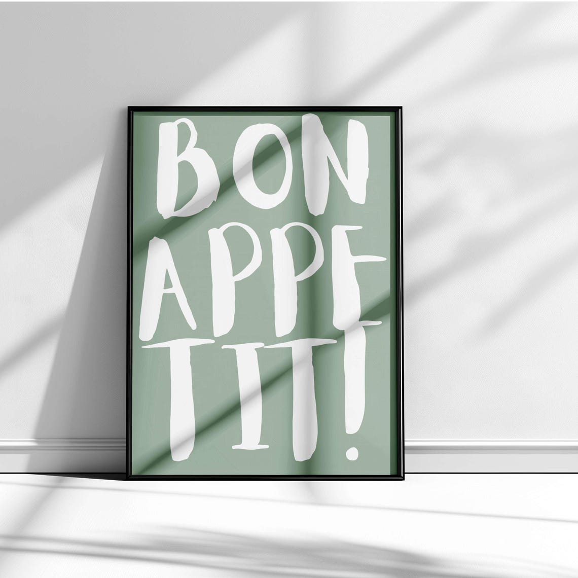 Bon Appetit Bold Navy Brush Kitchen Quote Cheeky Dining Poster - Image 4