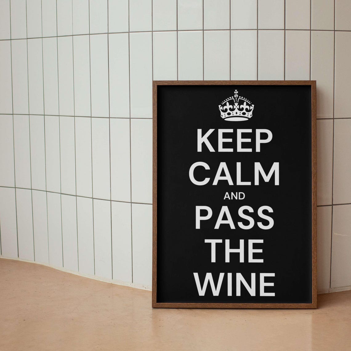 Keep Calm And Pass The Wine Bold Red Crown Cheeky Party Poster - Image 5