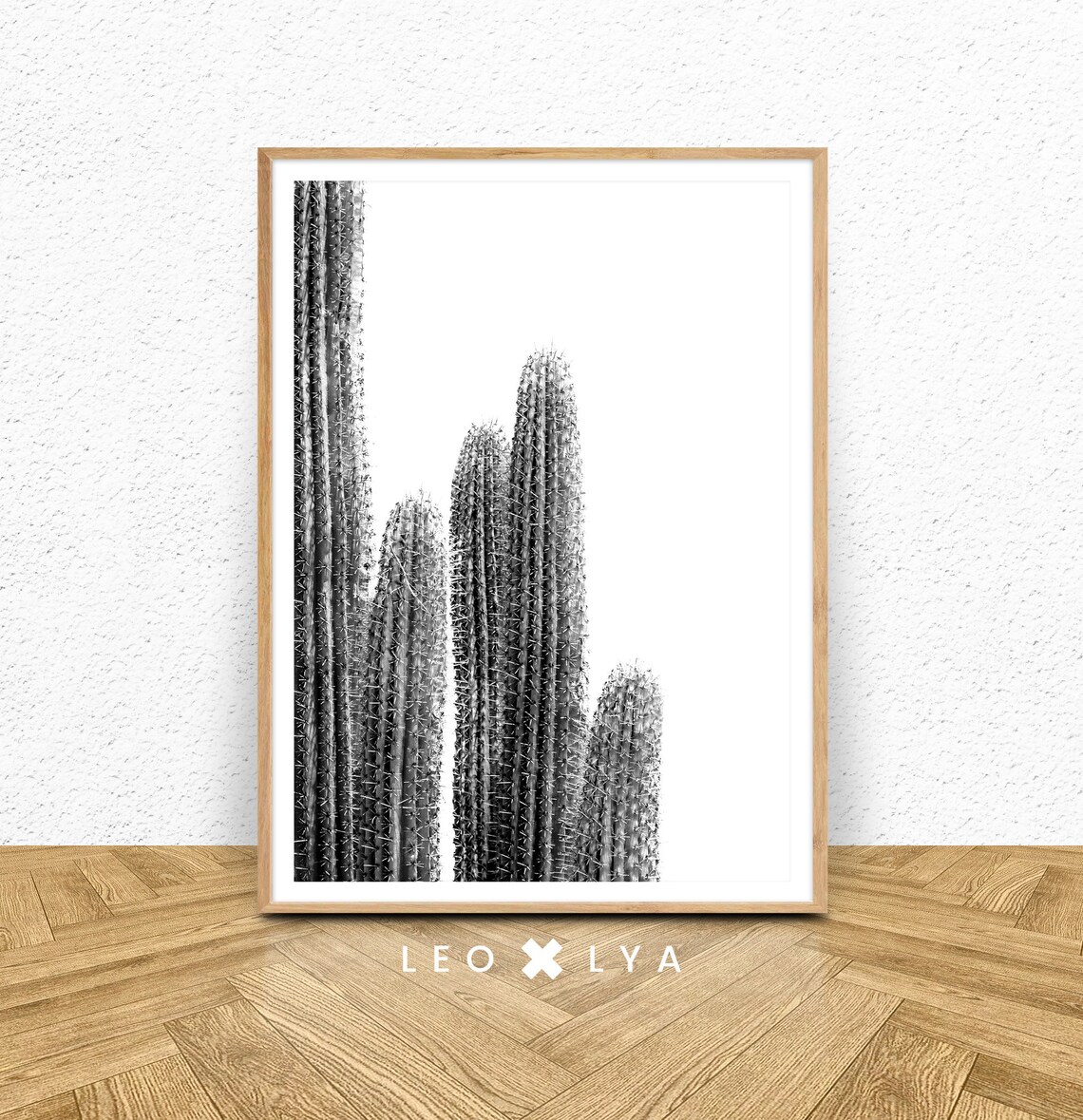 Cactus Black And White Modern Minimalist Art Print