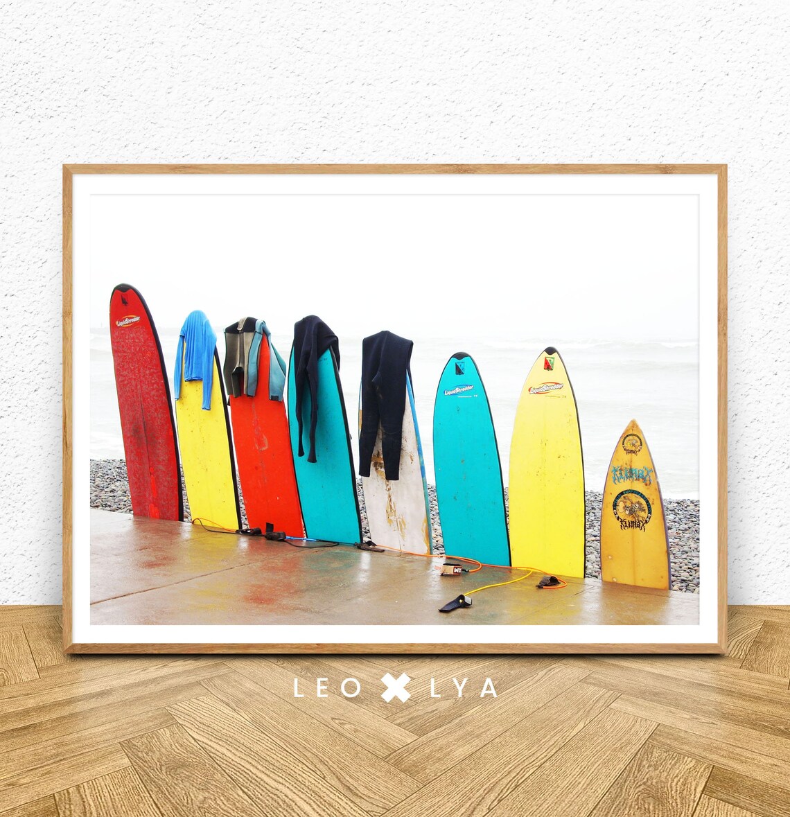 Beach Surfboard Art Print, Surf Photography