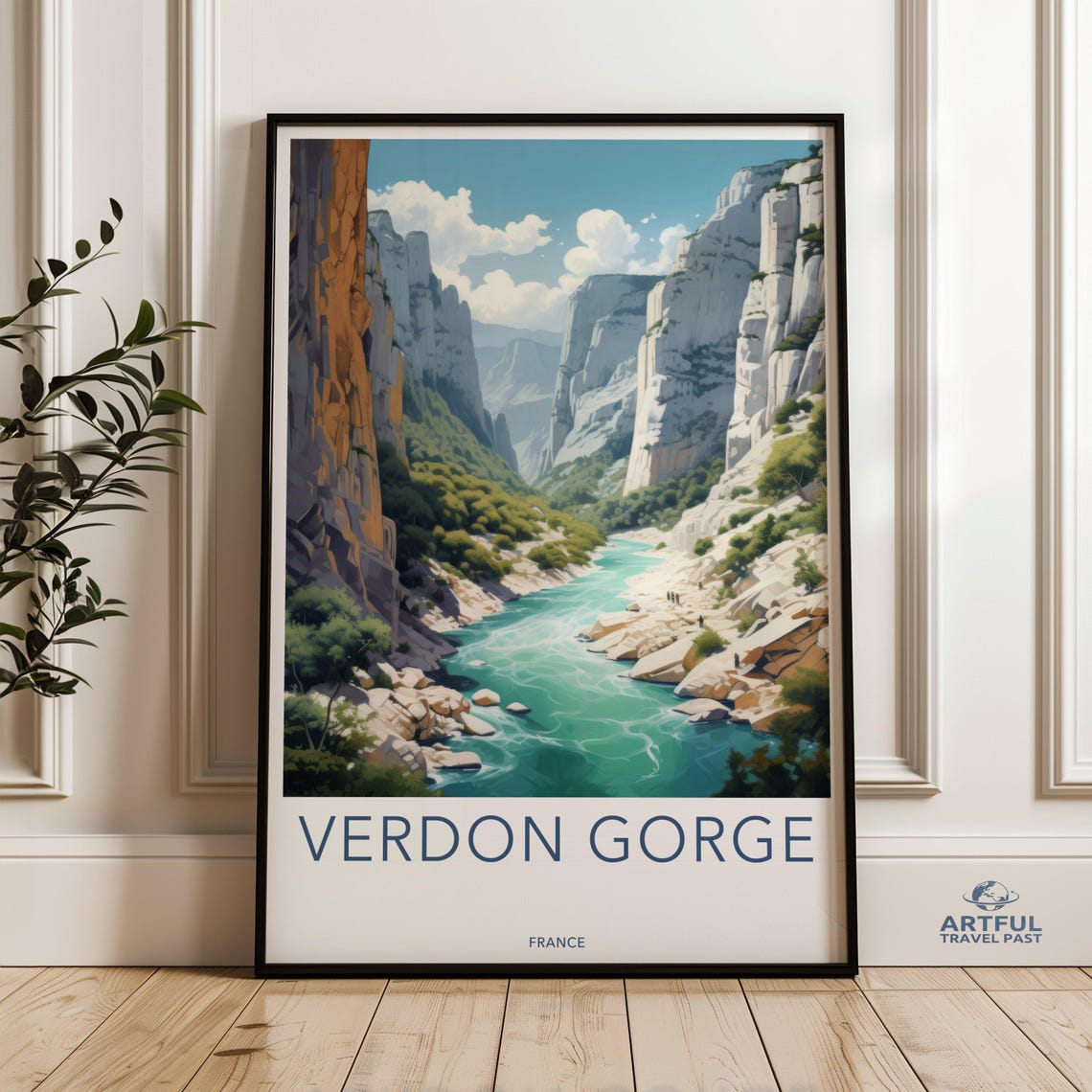 Verdon Gorge Provence France Turquoise River Cliffs Travel Poster