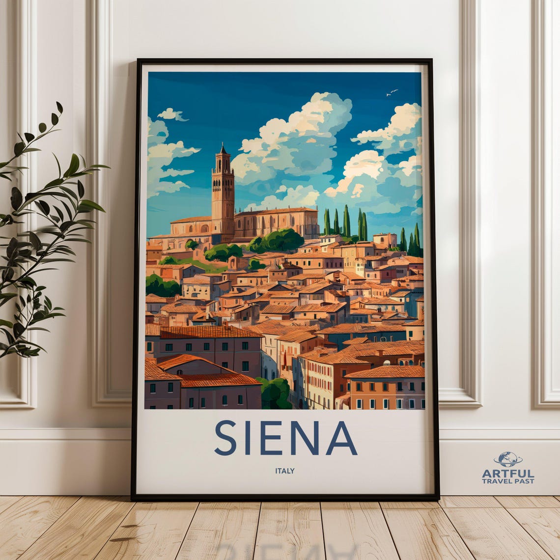 Siena Italy Wall Art Tuscan Cityscape Print Travel Poster Italian Architecture Artwork Decor