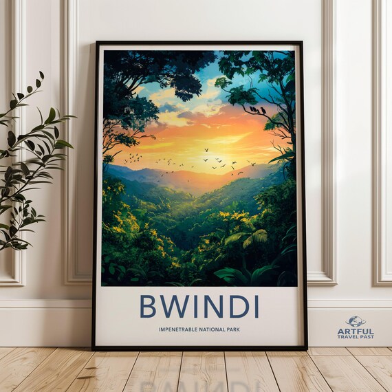 Bwindi Impenetrable National Park Rainforest Sunset Travel Poster