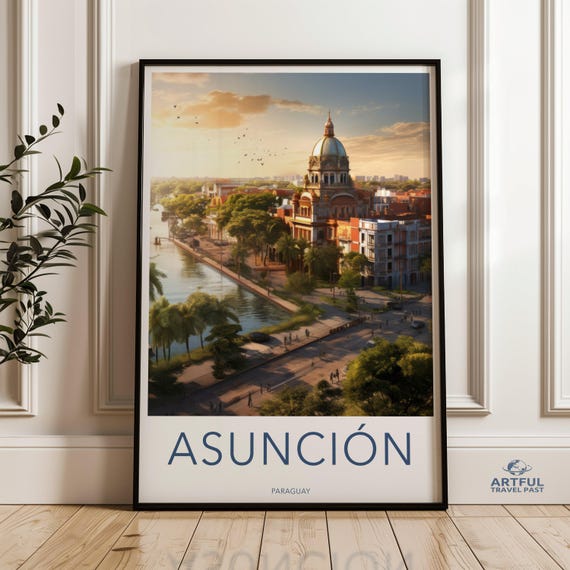 Asuncin Paraguay Cityscape Wall Art Print South Decor Travel Poster Scenic City View Vibrant Artwork Home Decoration