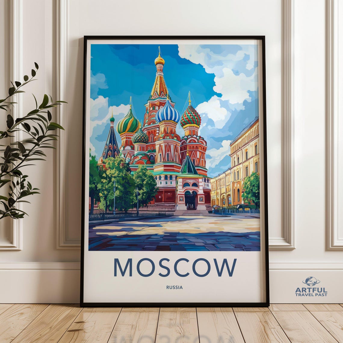 Moscow Russia Saint Basils Cathedral Daytime Red Square Poster