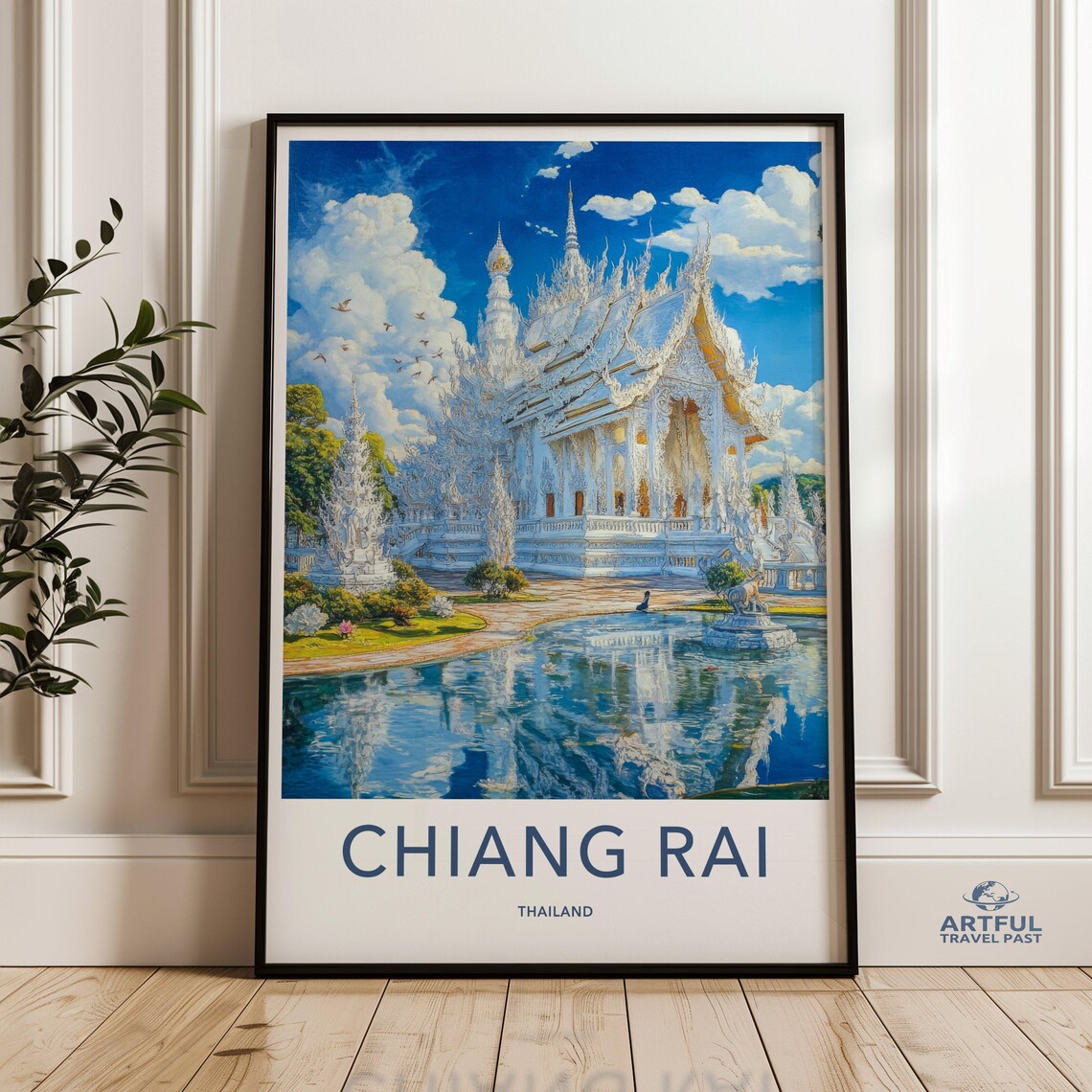 Chiang Rai White Temple Wat Rong Khun Thailand Travel Poster